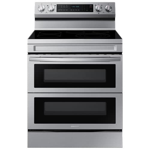 Samsung 30" 6.3 Cu. Ft. Smart True Convection Freestanding Electric Range with FlexDuo & Air Fry (NE63A6751SS/AC) -Stainless