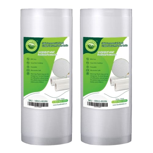 4 Rolls 11” x 52.5Ft FoodSealer 5Mil Commercial Food Grade Vacuum Sealer Bag for your Cabela Sealer, FoodSaver Vacuum Sealer, Seal-A-Meal, VacMaster Sealer & Weston Vacuum Sealer, Sous Vide Cooking