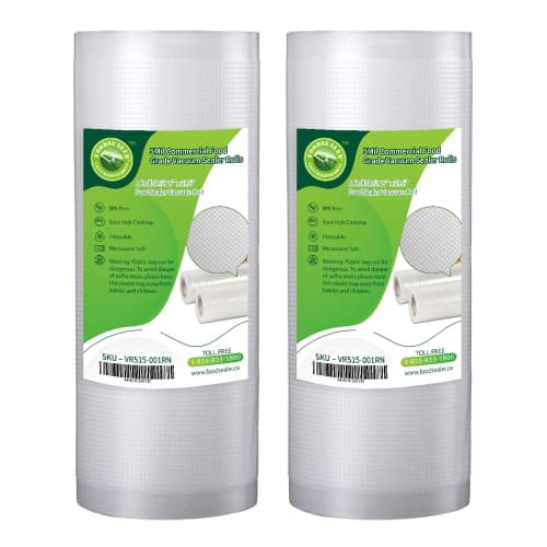 10 Rolls 15” x 52.5Ft FoodSealer 5Mil Commercial Food Grade Vacuum Sealer Bag for your Cabela Sealer, FoodSaver Vacuum Sealer, Seal-A-Meal, VacMaster Sealer & Weston Vacuum Sealer, Sous Vide Cooking