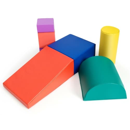 Costway 6 Piece Climb Crawl Play Set Indoor Kids Baby Toddler Soft Safe Foam Blocks Toys