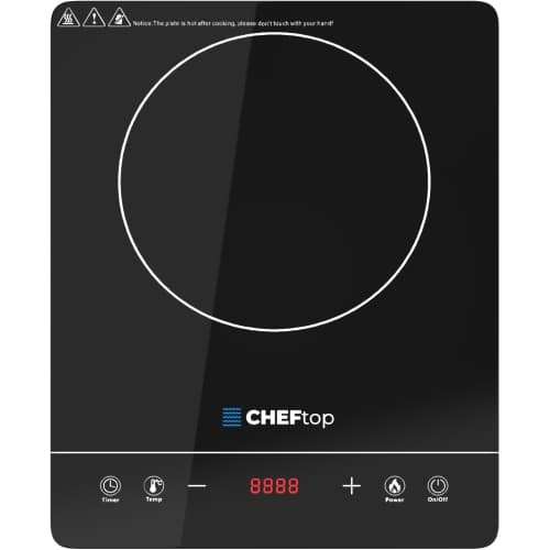 Cheftop Portable Single Burner Induction Cooktop Digital Ceramic Cooktop 1300 Watt, Touch Sensor Control, Multiple Controls Cooking Zones & Power Levels