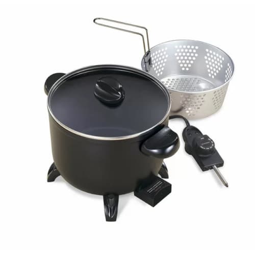Electric Multicooker. Versatile Durable Functional Non Stick Metal Presto Kitchen Kettle Electric Multicooker/Steamer - 06006, Refrigerator Safe