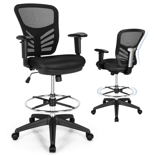 Topbuy Ergonomic Office Chair w/Retractable Footrest High Back Reclining Executive Chair w/Adjustable Headrest