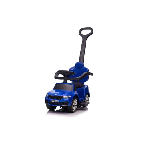 Voltz Toys Licensed BMW M5 4-in-1 Push Pedal Ride On Car Baby Walker with Push Bar, Leather Seat, Foot Rest and Rocking Chair Rails(Blue)