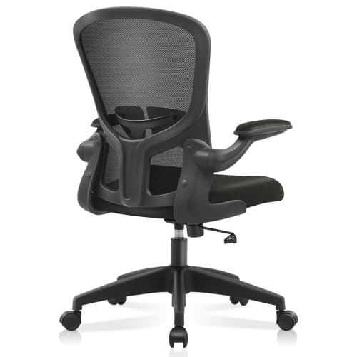 CoolHut Office Chair - Ergonomic Desk Chair with Adjustable Lumbar Support and Height, Breathable Mesh with Wheels, Swivel Computer Chair with Flip-up Armrests, Ergo Backrest