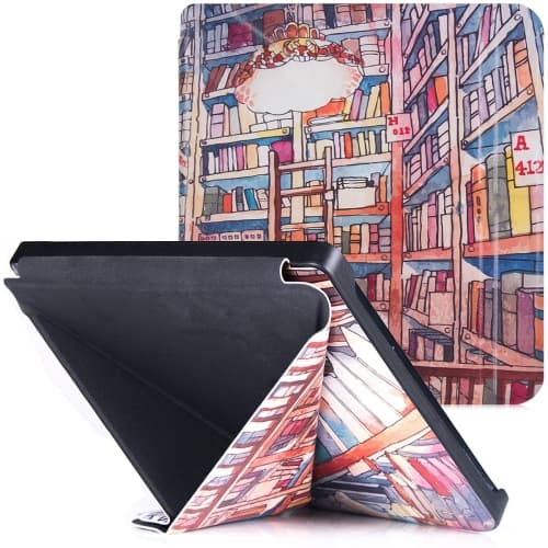Kobo Libra 2 Case (2021 Released, Model N418) - Premium PU Leather Origami Stand Protective Cover with Auto Wake/Sleep (Bookstore)