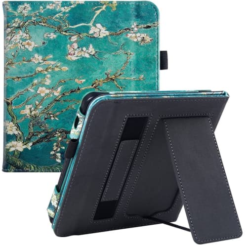 BOZHUORUI Kobo Libra 2 eReader Case with Stand (2021 Released, Model N418) - Premium PU Leather Cover with Hand Strap and Au