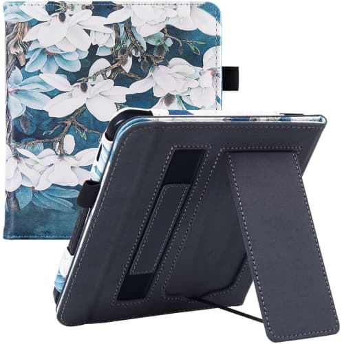 BOZHUORUI Kobo Libra 2 eReader Case with Stand (2021 Released, Model N418) - Premium PU Leather Cover with Hand Strap and Au