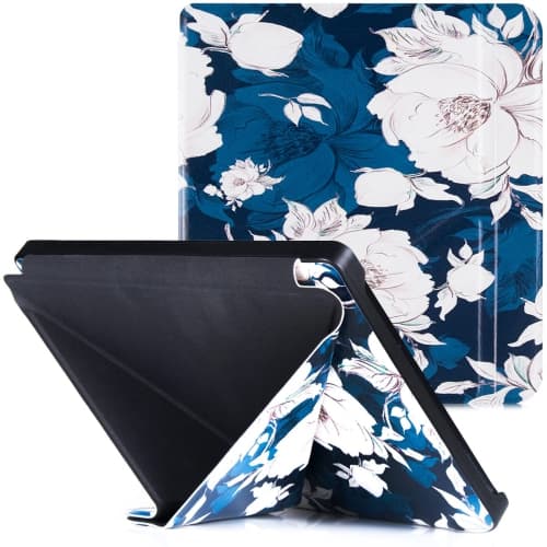 BOZHUORUI Kobo Libra 2 eReader Case (2021 Released, Model N418) - Premium PU Leather Origami Stand Protective Cover with Aut