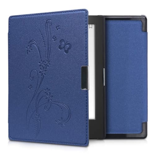 Kobo Aura Edition 1 Case - eReader Cover - Butterfly Tendril Dark Blue