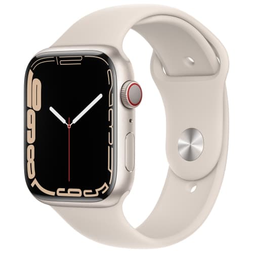 Refurbished (Fair) - Apple Watch Series 7 (GPS + Cellular) 45mm Starlight Aluminum Case with Starlight Sport Band