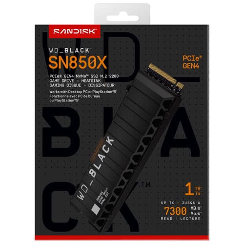 WD SN850X 1TB Internal SSD PCIe Gen 4 x4 NVMe with Heatsink for PS5 & Desktops