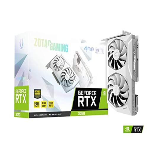 ZOTAC GAMING GeForce RTX™ 3060 AMP White Edition 12GB GDDR6 192-bit 15 Gbps PCIE 4.0 Gaming Graphics Card, IceStorm 2.0 Cooling