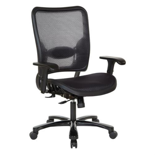 Air Grid Big & Tall Ergonomic Chair with 2-Way Adjustable Arms in Black Fabric
