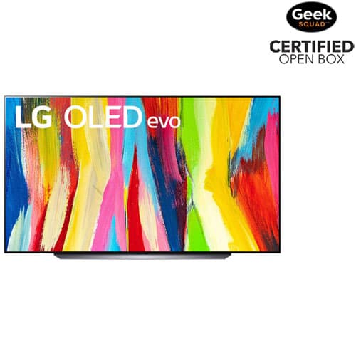 Open Box - LG 83" 4K UHD HDR OLED Evo 120Hz Dolby Atmos webOS Smart TV (OLED83C2PUA) - 2022 - Dark Titan Silver - Great for Movies & Gaming