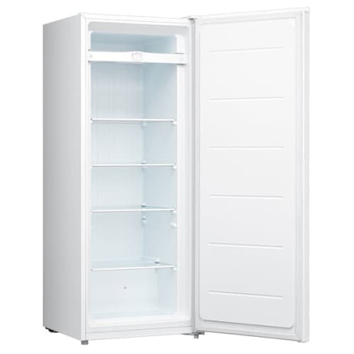Koolatron Garage-Ready Upright Freezer 7.0 cu ft (198L) White, Low-Frost, Flat Back, Glass Shelves