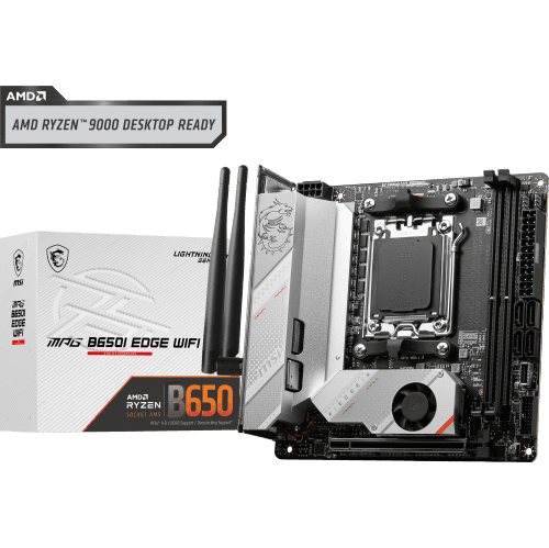 MSI MPG B650I Edge WiFi Gaming Motherboard (AMD Ryzen 7000 Series CPU, AM5, Mini-ITX, DDR5, PCIe 4.0, M.2, SATA 6Gb/s, USB 3.2 Gen 2, HDMI, Wi-Fi 6E)