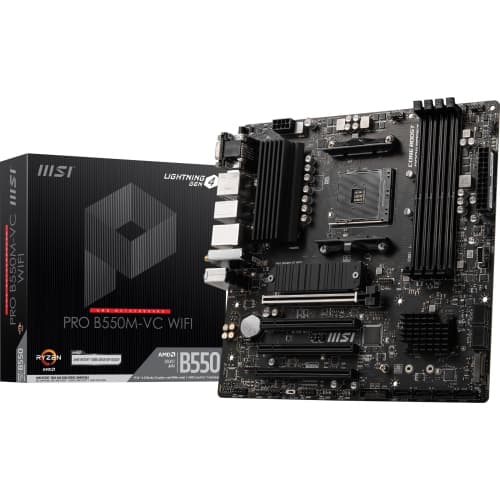 MSI PRO B550M-VC WIFI MATX AM4 DDR4 Motherboard for AMD Ryzen 3000/5000 Series CPUs