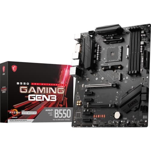 MSI B550 Gaming GEN3 Gaming Motherboard (Supports AMD Ryzen 5000/4000 Series CPU, AM4, DDR4, PCIe 3.0, SATA 6Gb/s, M.2, USB 3.2 Gen 1, HDMI, ATX)