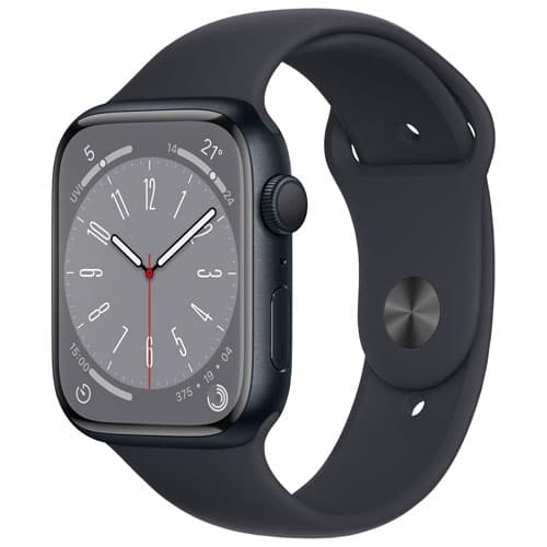 Open Box - Apple Watch Series 8 (GPS) 45mm Midnight Aluminum Case with Midnight Sport Band - Medium / Large