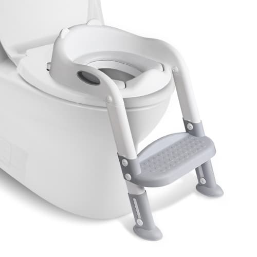 Kids Adjustable Toddler Toilet Potty Training Seat with Step Stool Ladder for Kids Boys Girls Support to 110lbs
