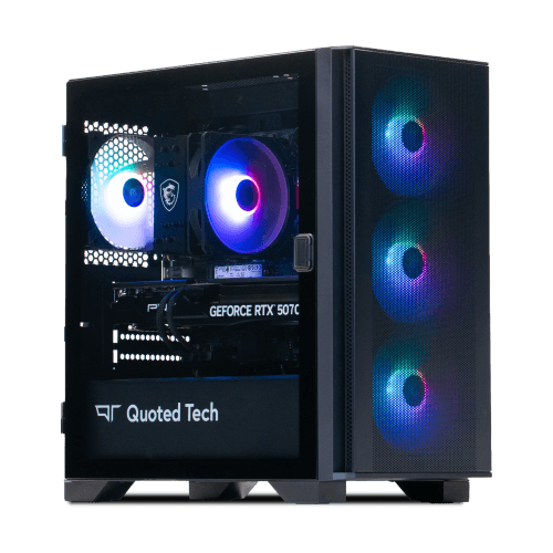 Quoted Tech Shield Gaming PC - Ryzen 7 7800X3D | RTX 5070 | 32GB RAM | 1TB SSD | Windows 11 Home | AI / VR Ready | 3 Year Warranty