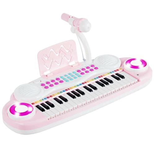 Gymax 37 Keys Electronic Organ Portable Piano Keyboard w/ Microphone