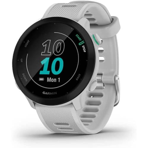 Refurbished (Excellent) - Garmin Forerunner 55, GPS Running Watch with Daily Suggested Workouts (White)