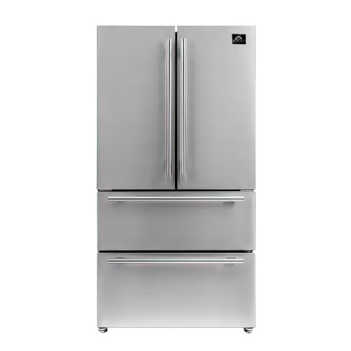 Forno Moena 36-inch French Door Counter Depth Refrigerator - 19 cu.ft., Stainless Steel Color, Professional Handle