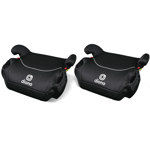 Diono Solana Backless Booster Car Seats, 2-Pack, Lightweight, Machine Washable Covers, Cup Holders, No Latch, Black for Kids 40–100 lb