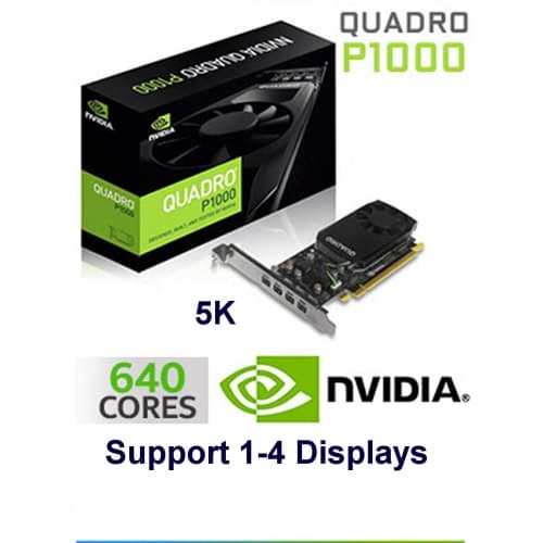 Refurbished (Excellent) 4.0GB Nvidia Quadro P1000 4K/5K Quad Display PCI Express videocard