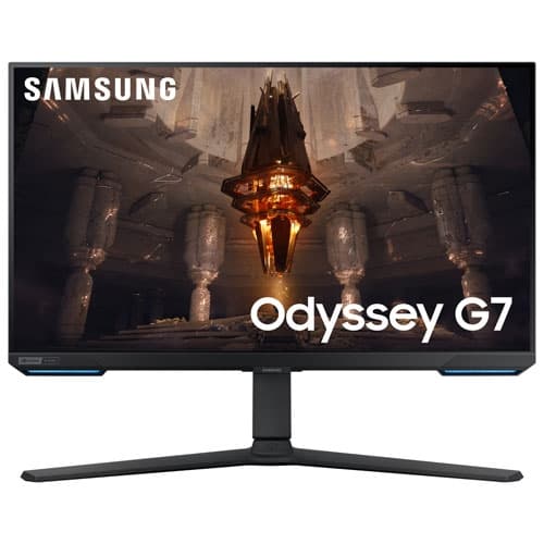 Open Box - Samsung 28" 4K Ultra HD 144Hz 1ms GTG IPS LCD G-Sync Gaming Monitor (LS28BG702ENXGO) - Black
