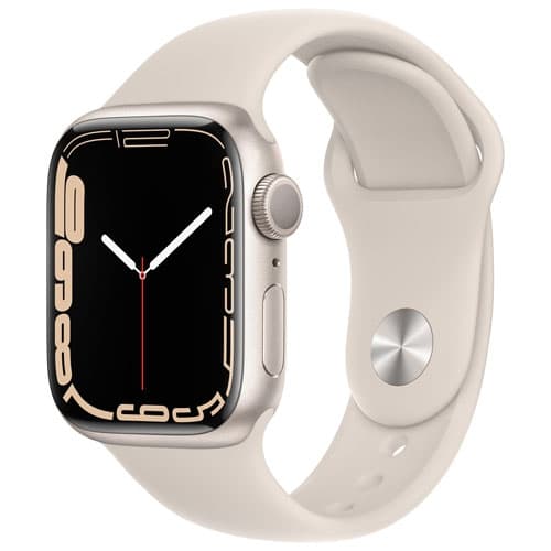 Refurbished (Fair) - Apple Watch Series 7 (GPS) 41mm Starlight Aluminum Case with Starlight Sport Band