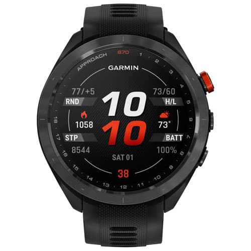 Garmin Approach S70 47mm AMOLED Bluetooth Golf GPS Smartwatch - Black