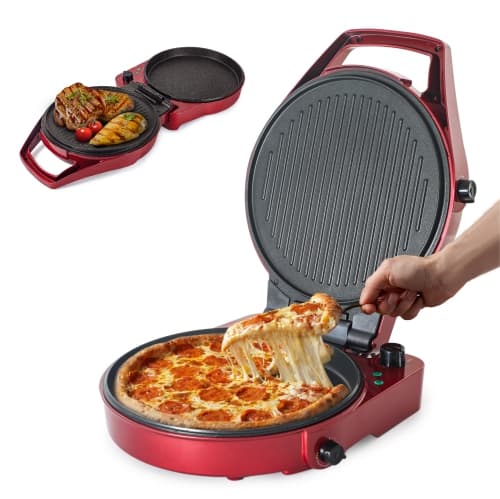 Commercial Chef Countertop Pizza Maker, Indoor Electric Countertop Grill, Quesadilla Maker with Timer