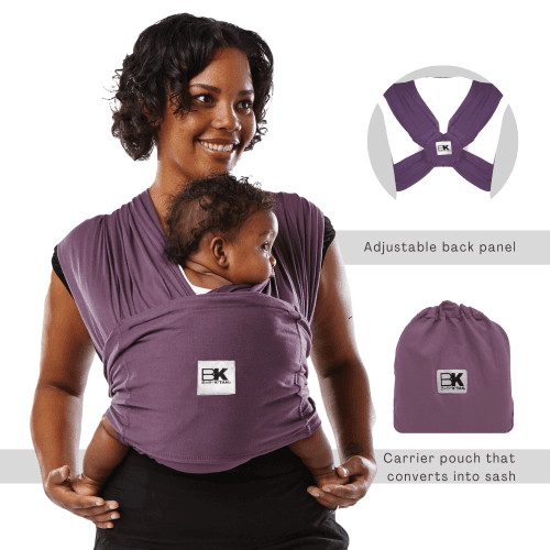 Baby K'tan Pre-Wrapped Ready To Wear Baby Wrap Carrier Eggplant XSmall