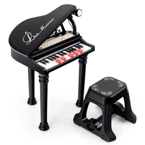 Costway 31 Keys Kids Piano Keyboard Toy Toddler Musical Instrument with Stool & Microphone