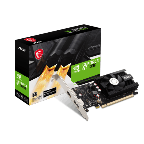 MSI GT 1030 4GB DDR4 PCI Express 3.0 x16 (uses x4) Low Profile Graphics Card GT 1030 4GD4 LP OC