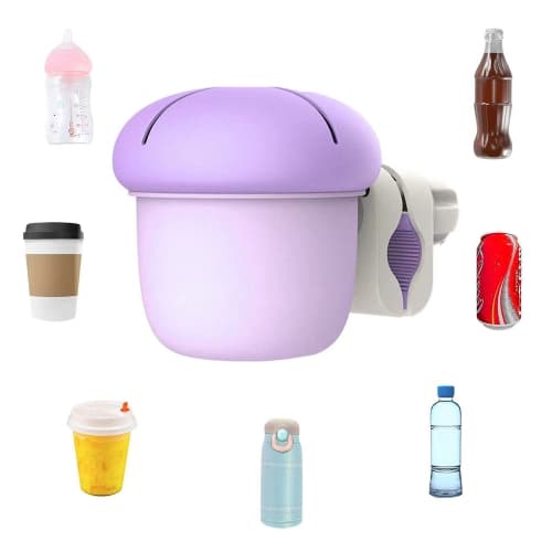 Universal Cup Holder,Mega Strength Adjustable Clamp for Cup Holder for Baby Stroller,Bike,Motorcycle,Wheelchair,Walker,360 Degrees Rotation Drink Holder fits Any Size Cup,Bottle