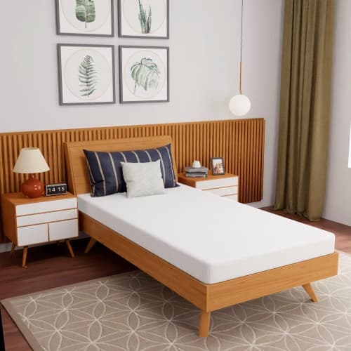 5 Inch Memory Foam Mattress Cooling Gel Bamboo Charcoal Infused Mattress,Medium Firm Mattresses CertiPUR-US Certified/Bed-in-a-Box/Pressure Relieving Twin Size,White