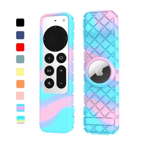 Remote Case for Apple Siri Remote (2nd Gen),Anti-Lost Protective Anti-Slip Durable Silicon Shockproof Rubber Cover for Apple 4K HD TV Siri Remote (2nd Generation) AirTag Applicable
