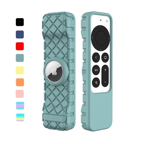 Remote Case for Apple Siri Remote (2nd Gen),Anti-Lost Protective Anti-Slip Durable Silicon Shockproof Rubber Cover for Apple 4K HD TV Siri Remote (2nd Generation) AirTag Applicable
