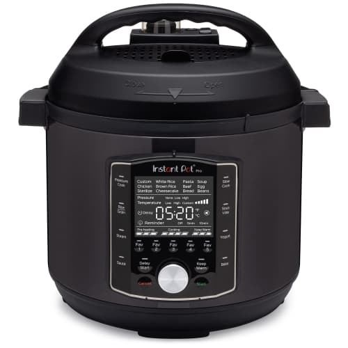 Instant Pot Pro 10-in-1 Pressure Cooker, Slow Cooker, Rice/Grain Cooker, Steamer, Saut, Sterilizer, and Warmer, Includes App With Over 800 Recipes, Black, 6 Quart