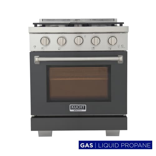 KUCHT Professional 30-inch 4.2 cu. ft. Propane Gas Range with Sealed Burners and Convection Oven in Grey