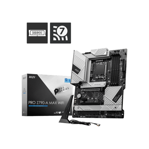 MSI PRO Z790-A MAX WiFi ProSeries Motherboard (Supports 12th/13th Gen Intel Processors, LGA 1700, DDR5, PCIe 5.0, M.2, 2.5Gbps LAN, USB 3.2 Gen2, Wi-Fi 7, ATX)