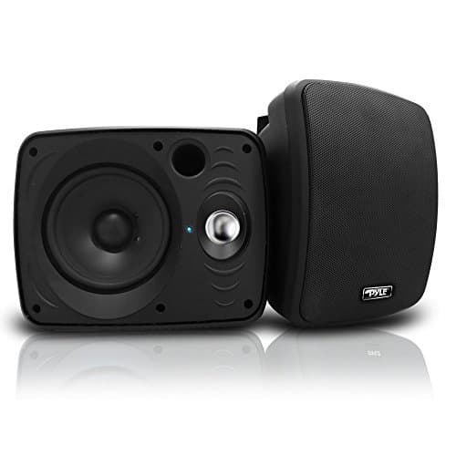 Outdoor Waterproof Wireless Bluetooth Speaker 6.5 Inch Pair 2-Way Weatherproof Wall/Ceiling Mounted Dual Speakers w/Heavy Duty Grill, Universal Mount, Patio, Indoor Use PDWR64BTB (