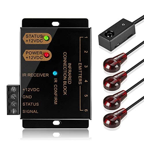 TNP IR Repeater Extender Infrared Remote Control Hidden System Kit Infrared IR Emitter Blaster Distribution Extension & Receiver Cable for Cable Box Home Theater AV Component Equip