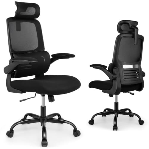 Ergonomic Office Chair, High Back Mesh Computer Desk Chair with Lumbar Support&Adjustable Headrest, Executive Swivel Chair for Home Office