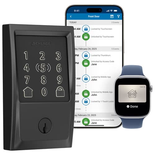 Schlage Encode Plus Smart WiFi Deadbolt Smart Lock - Matte Black
