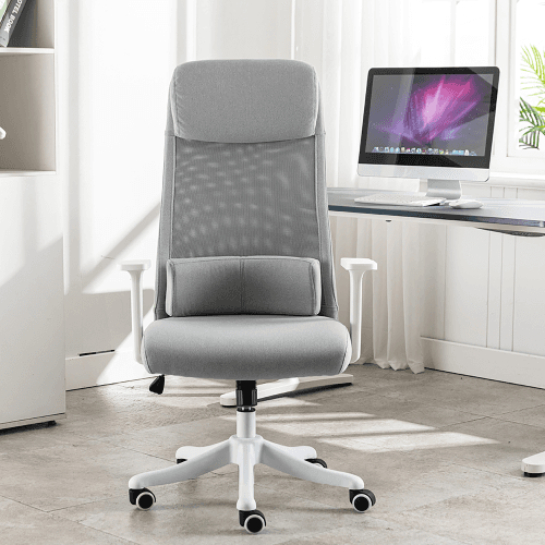 Office Chair with Adjustable Headrest and Movable Waist Cushion,360-Degree Swivel Height Adjustable Task Chair Computer Desk Chair